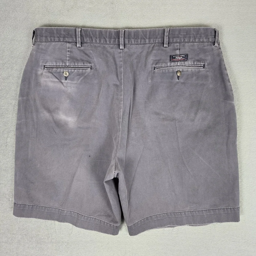 Vintage Polo Ralph Lauren Prospect Shorts Mens 40 Chino Cotton Twill Blue Faded